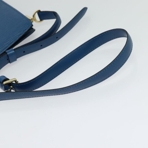 Authentic LOUIS VUITTON Epi Capuchin Shoulder Bag Blue M52345 LV - Picture 14 of 16